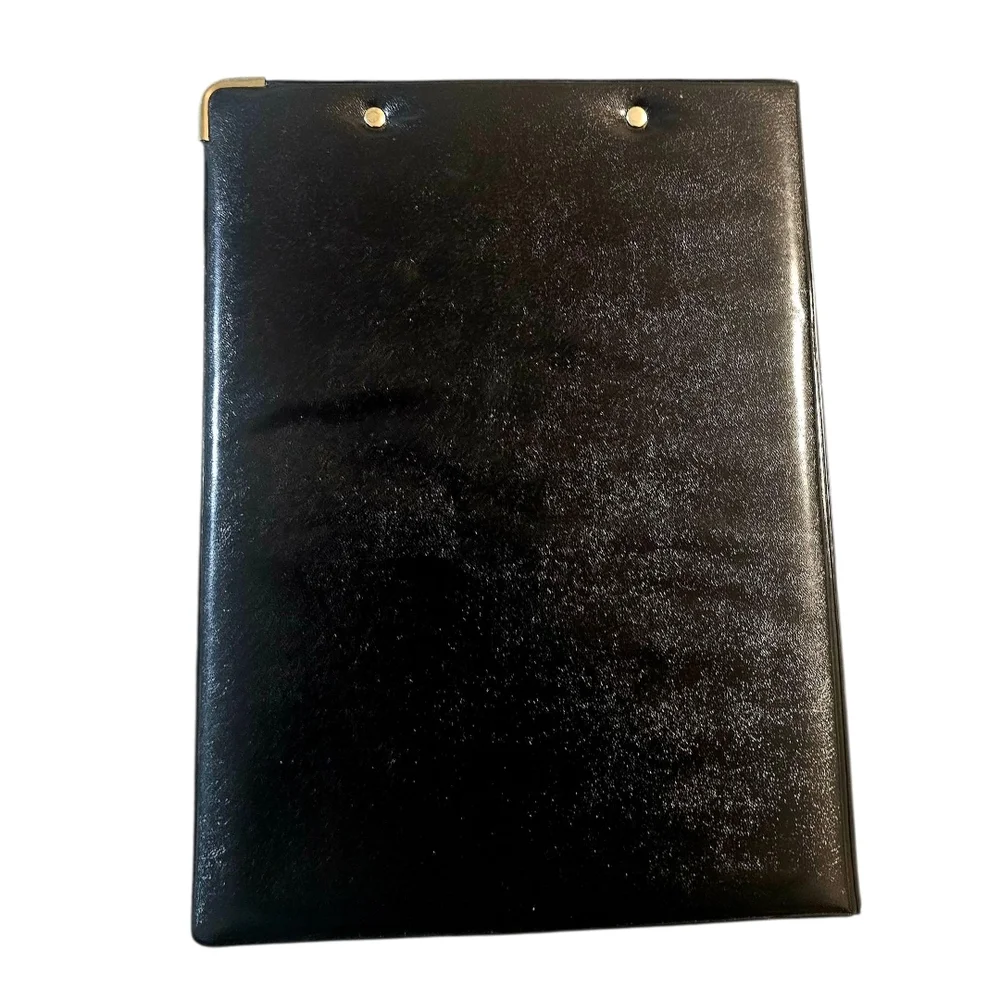 Elegant Black Porfolio Clipboard with Gold Clip, NWOT
